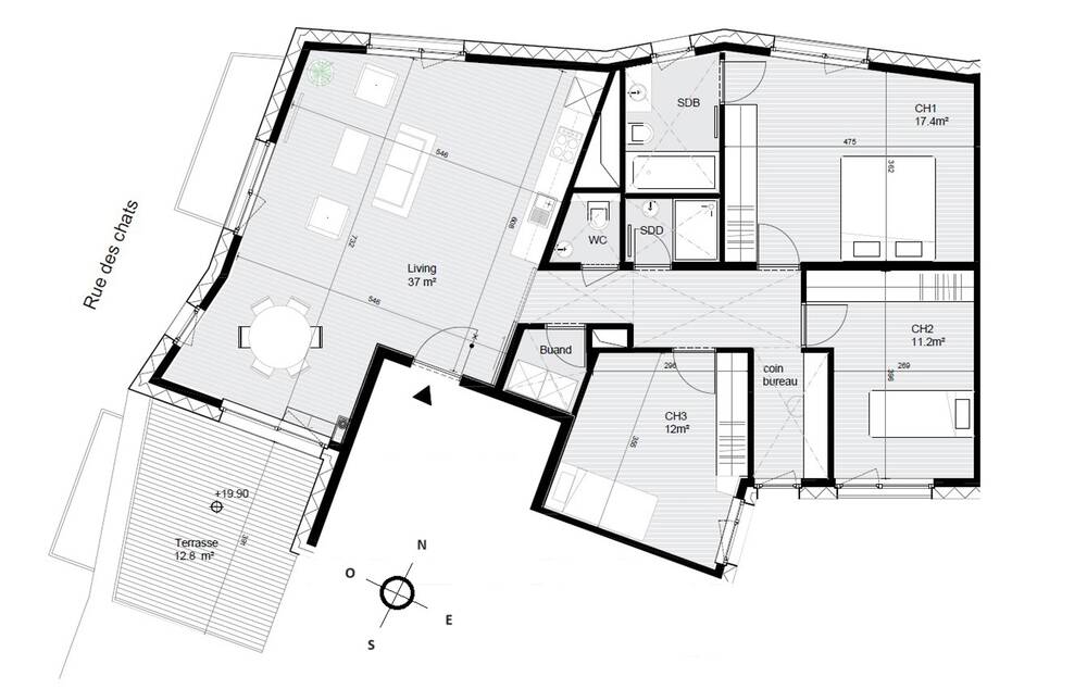 Penthouse te  koop in Sint-Agatha-Berchem 1082 418000.00€ 3 slaapkamers 121.00m² - Zoekertje 1378238