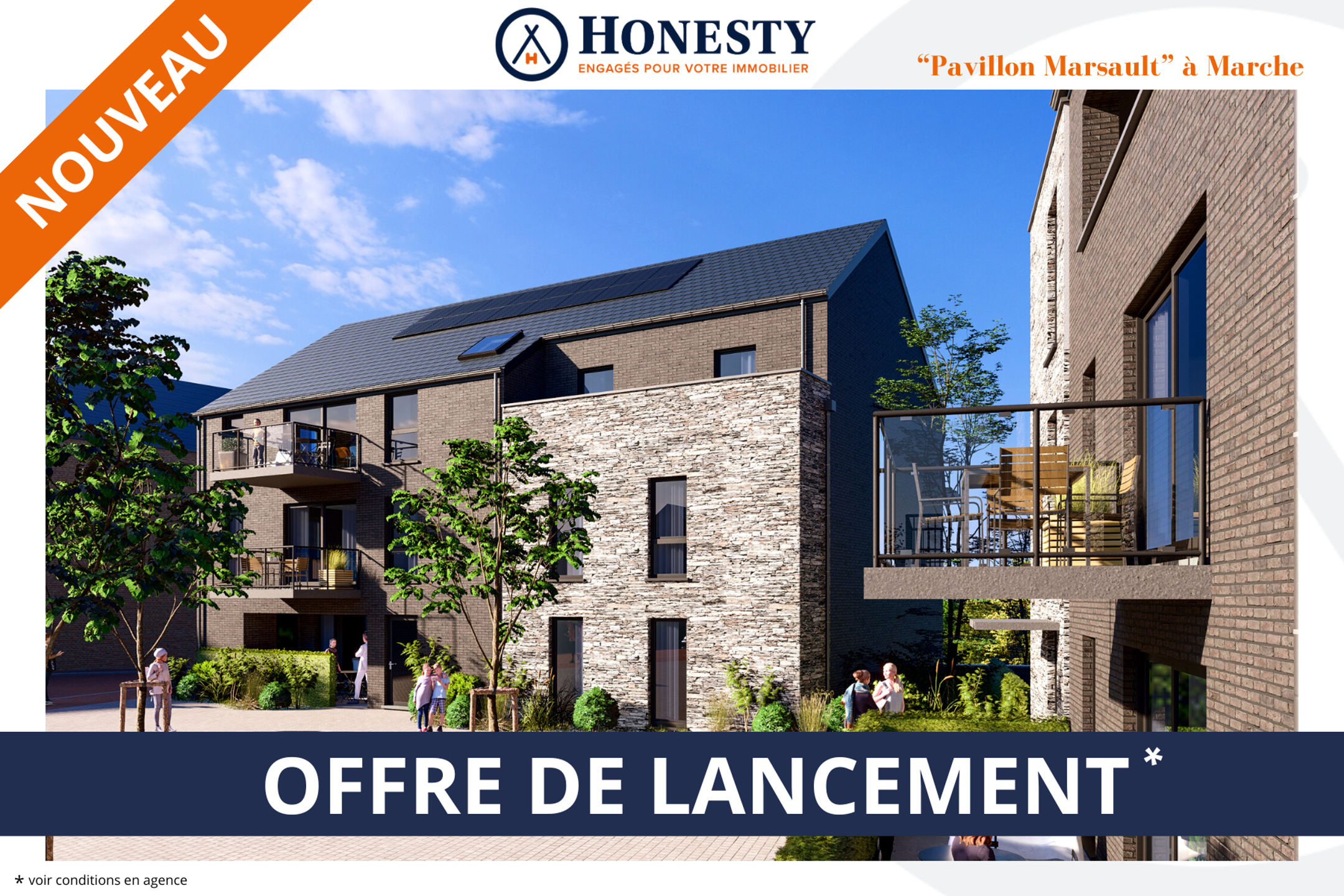 Appartement te  koop in Marche-en-Famenne 6900 284900.00€ 2 slaapkamers 88.00m² - Zoekertje 1303088