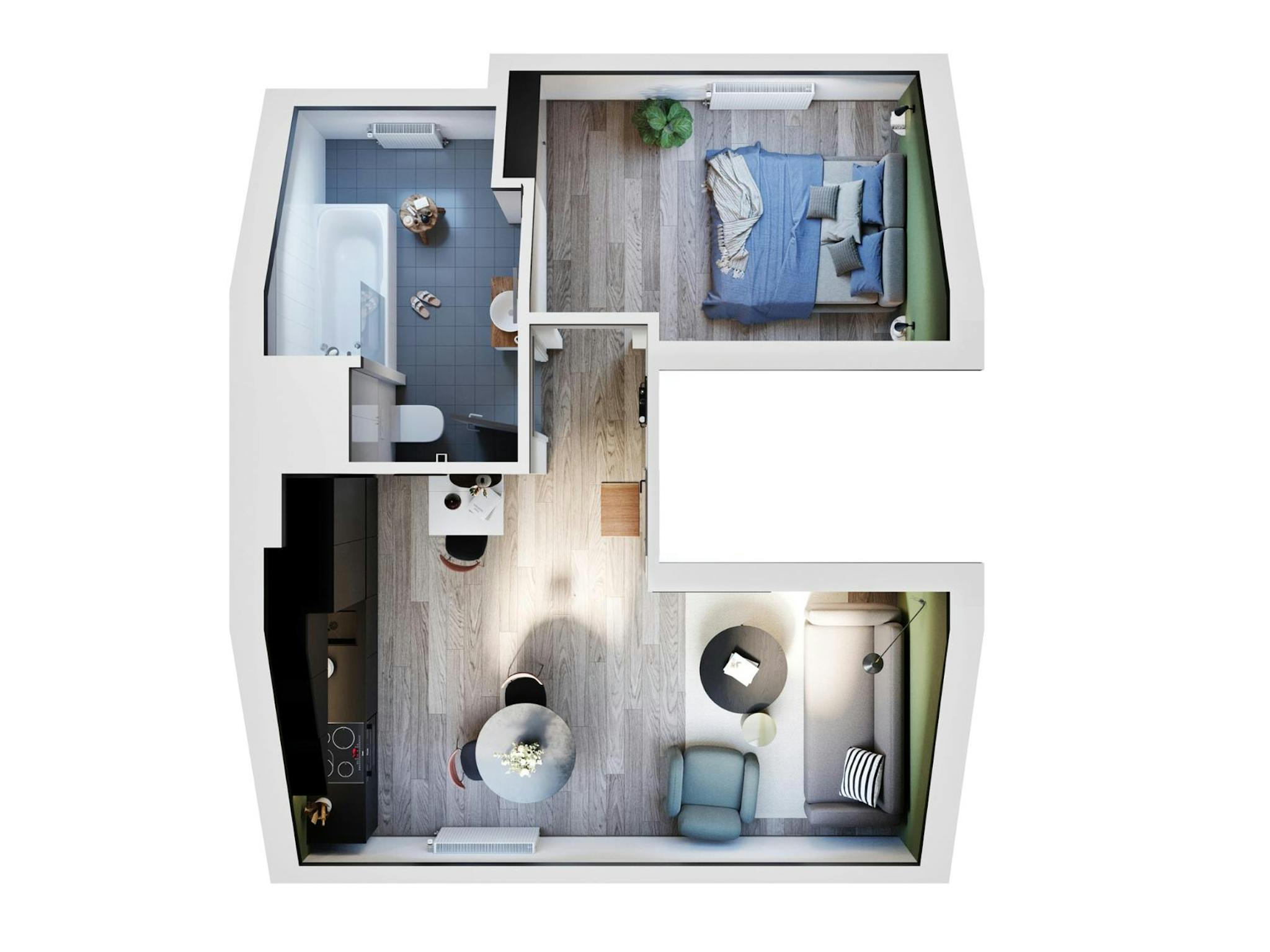 Appartement te  huur in Elsene 1050 1250.00€ 1 slaapkamers 50.00m² - Zoekertje 570579