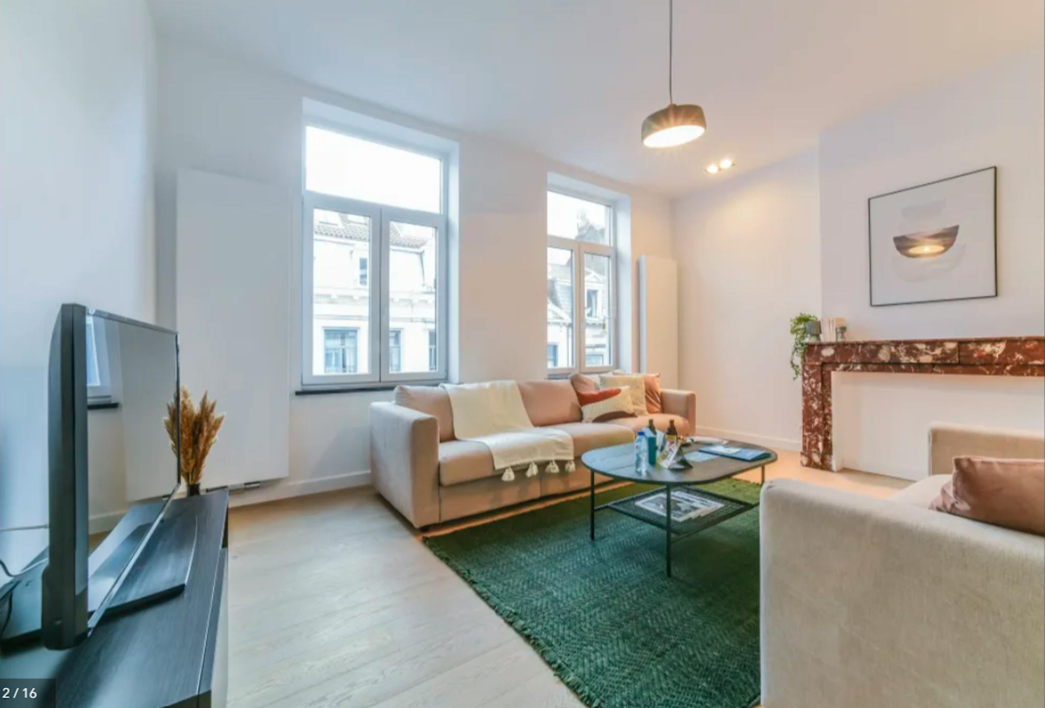 Appartement te  huur in Brussel 1000 2450.00€ 2 slaapkamers 85.00m² - Zoekertje 1357156
