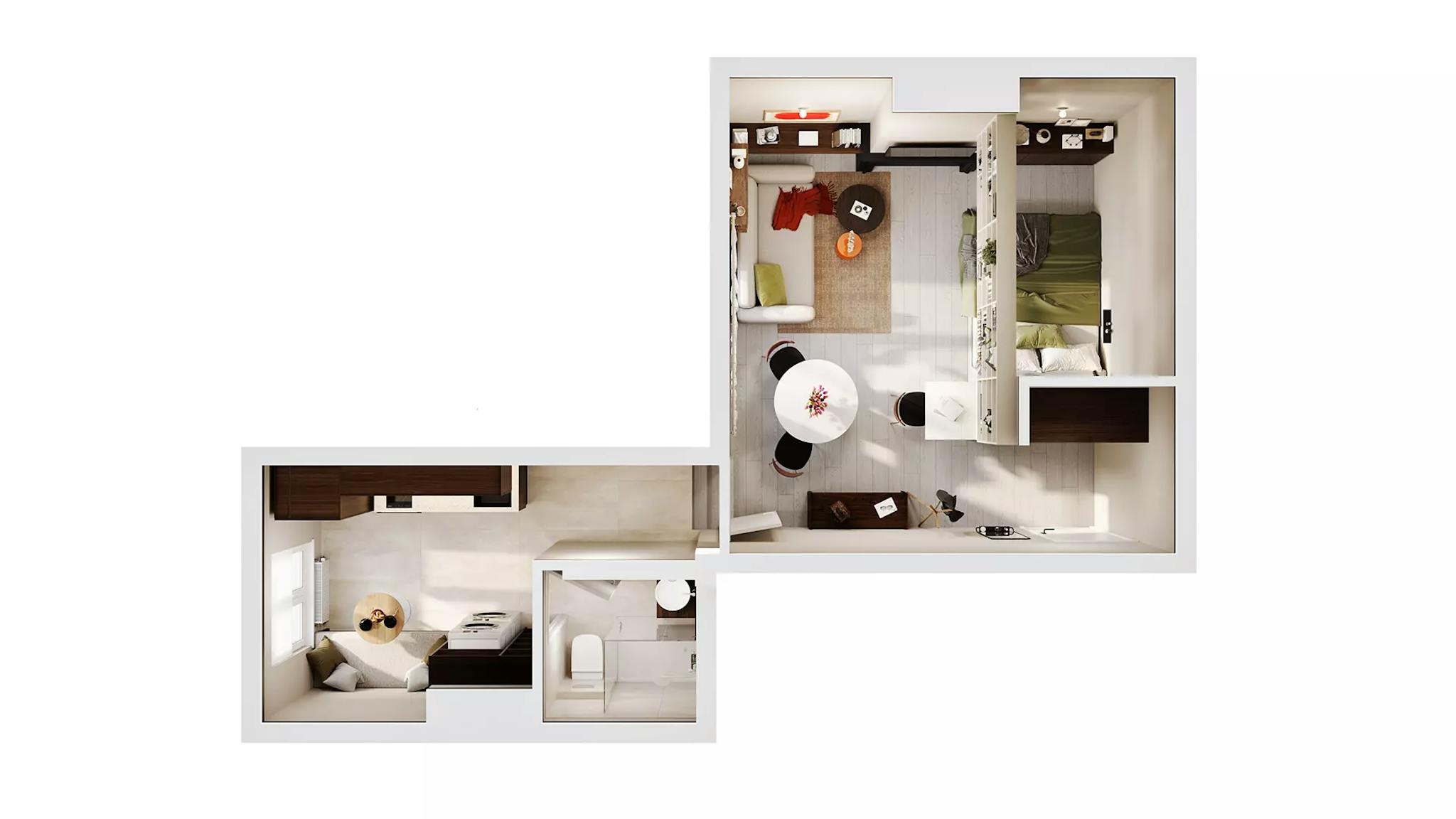 Appartement te  huur in Sint-Gillis 1060 1250.00€ 1 slaapkamers 29.00m² - Zoekertje 493639