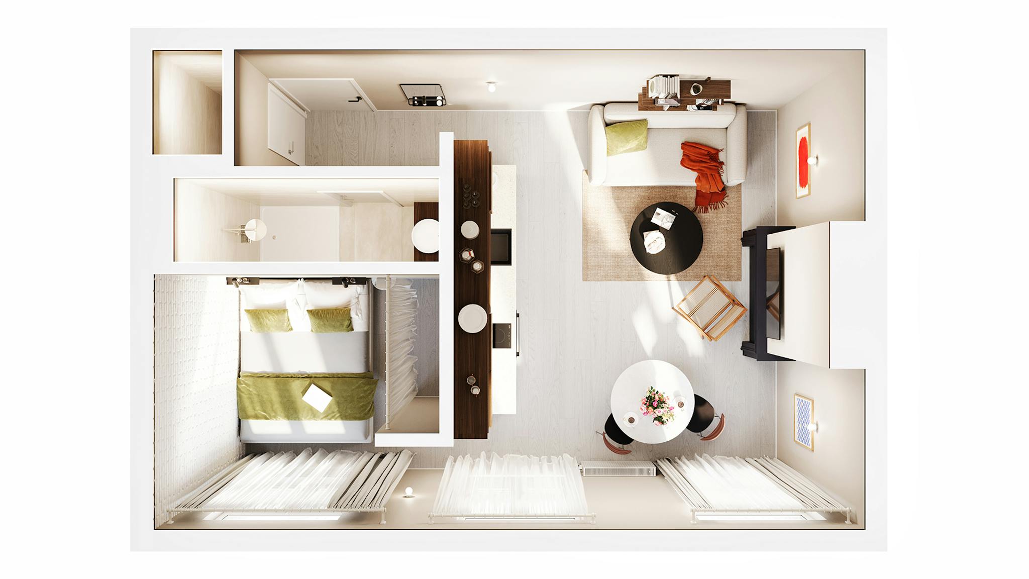 Appartement te  huur in Sint-Gillis 1060 1150.00€ 1 slaapkamers 29.00m² - Zoekertje 772552