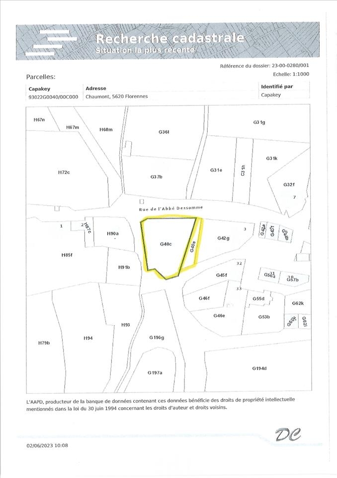 Terrain non bâtissable à vendre à Florennes 5620 1000.00€ chambres m² - annonce 457297