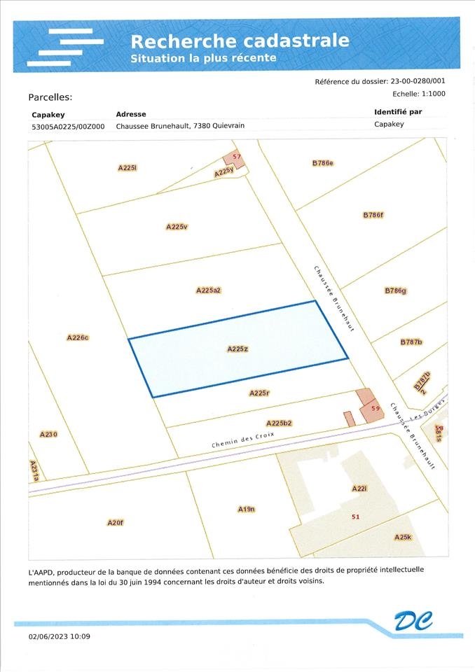 Terrain non bâtissable à vendre à Quiévrain 7380 1000.00€ chambres m² - annonce 457298