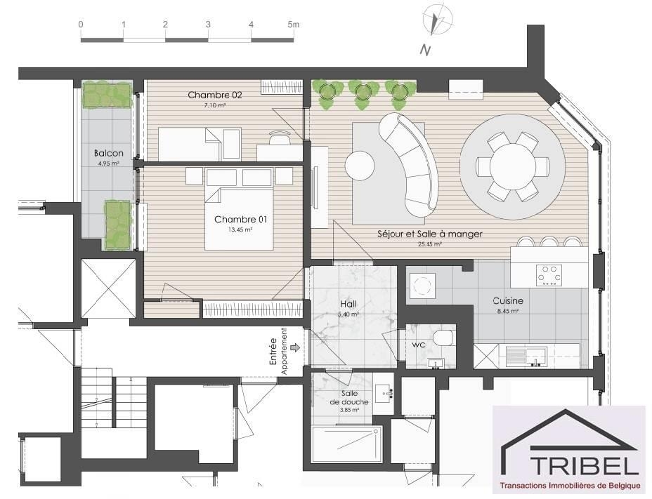Appartement à louer à Woluwe-Saint-Lambert 1200 1550.00€ 2 chambres 79.00m² - annonce 458980