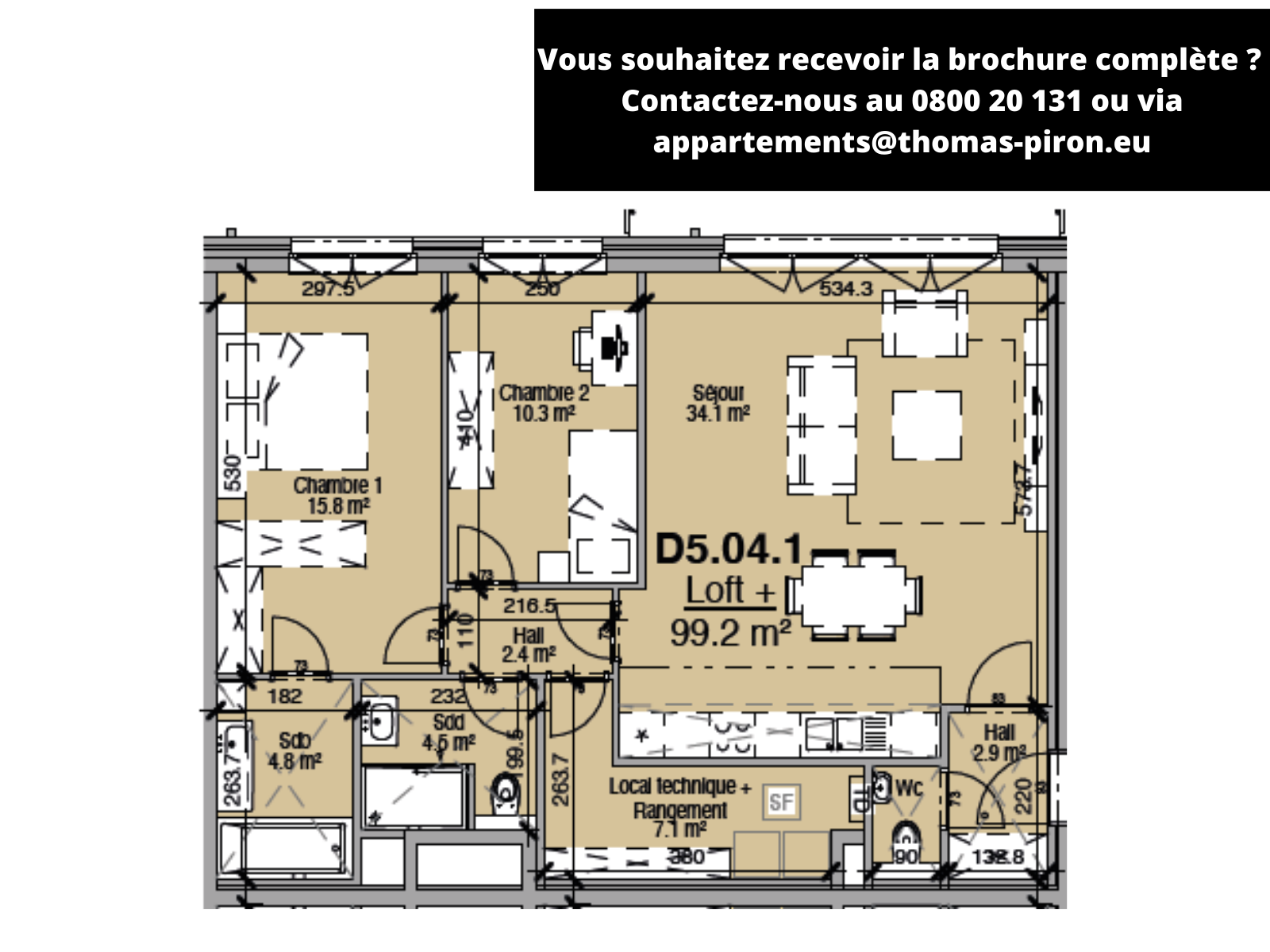 Loft à vendre à Liège 4000 305000.00€ 2 chambres 99.00m² - annonce 494377