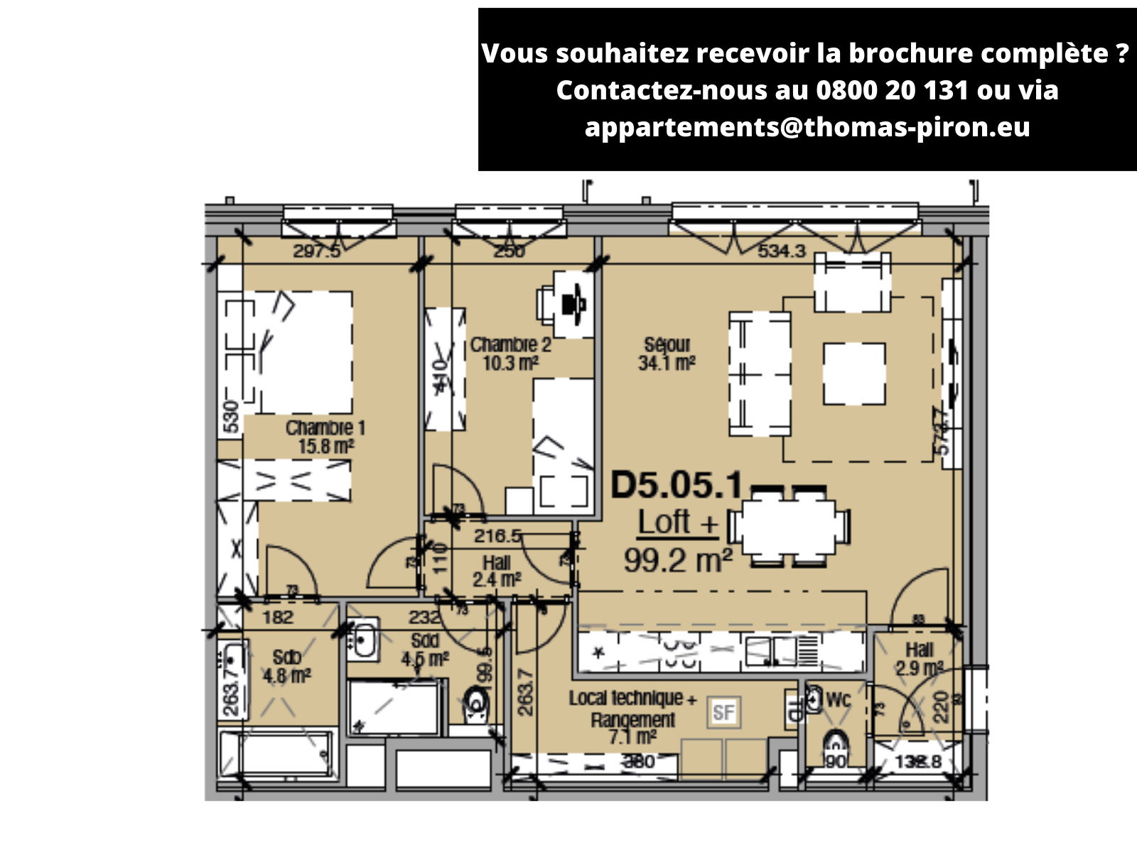 Loft à vendre à Liège 4000 315000.00€ 2 chambres 99.00m² - annonce 494367