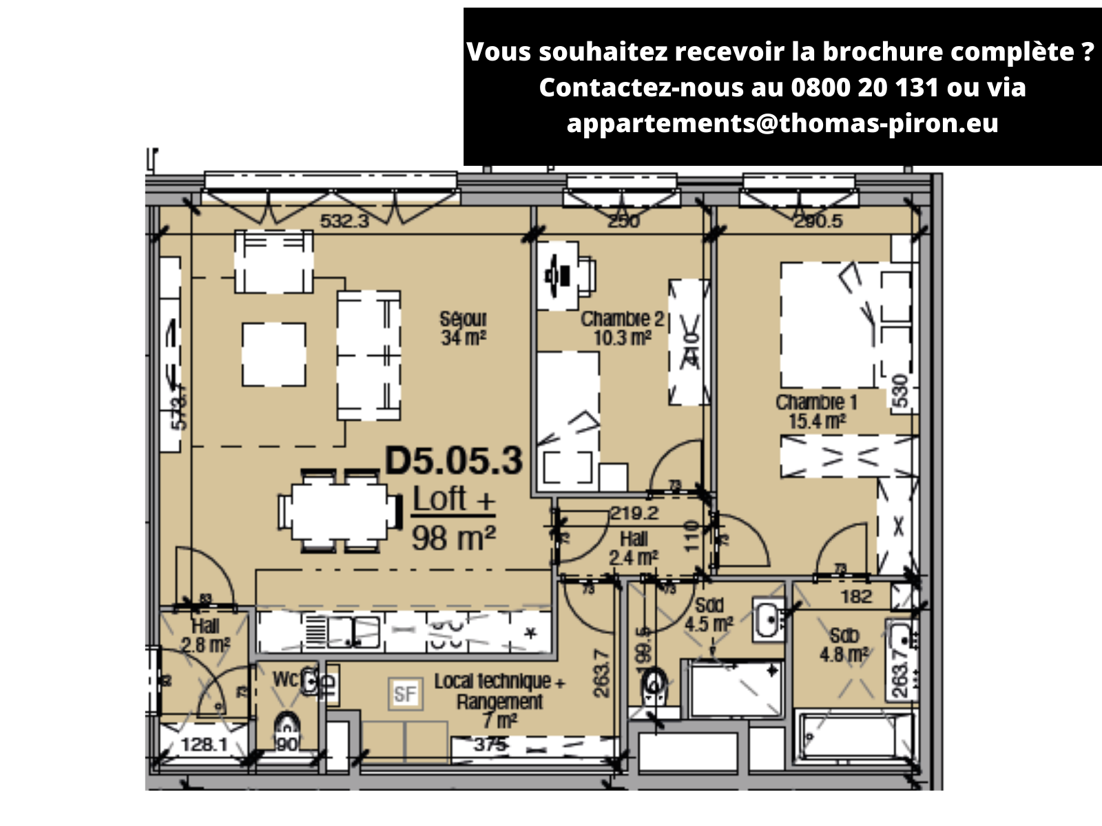 Loft à vendre à Liège 4000 335000.00€ 2 chambres 98.00m² - annonce 494369