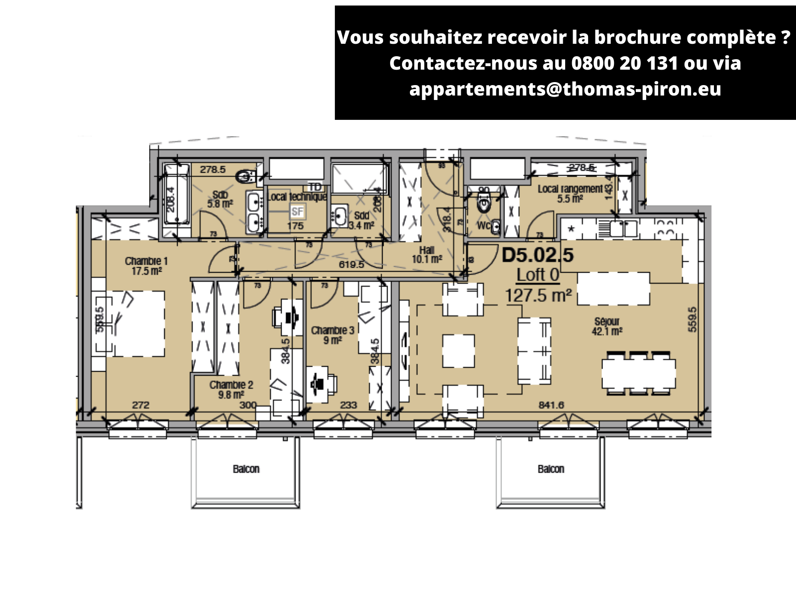 Loft à vendre à Liège 4000 360000.00€ 3 chambres 128.00m² - annonce 494375