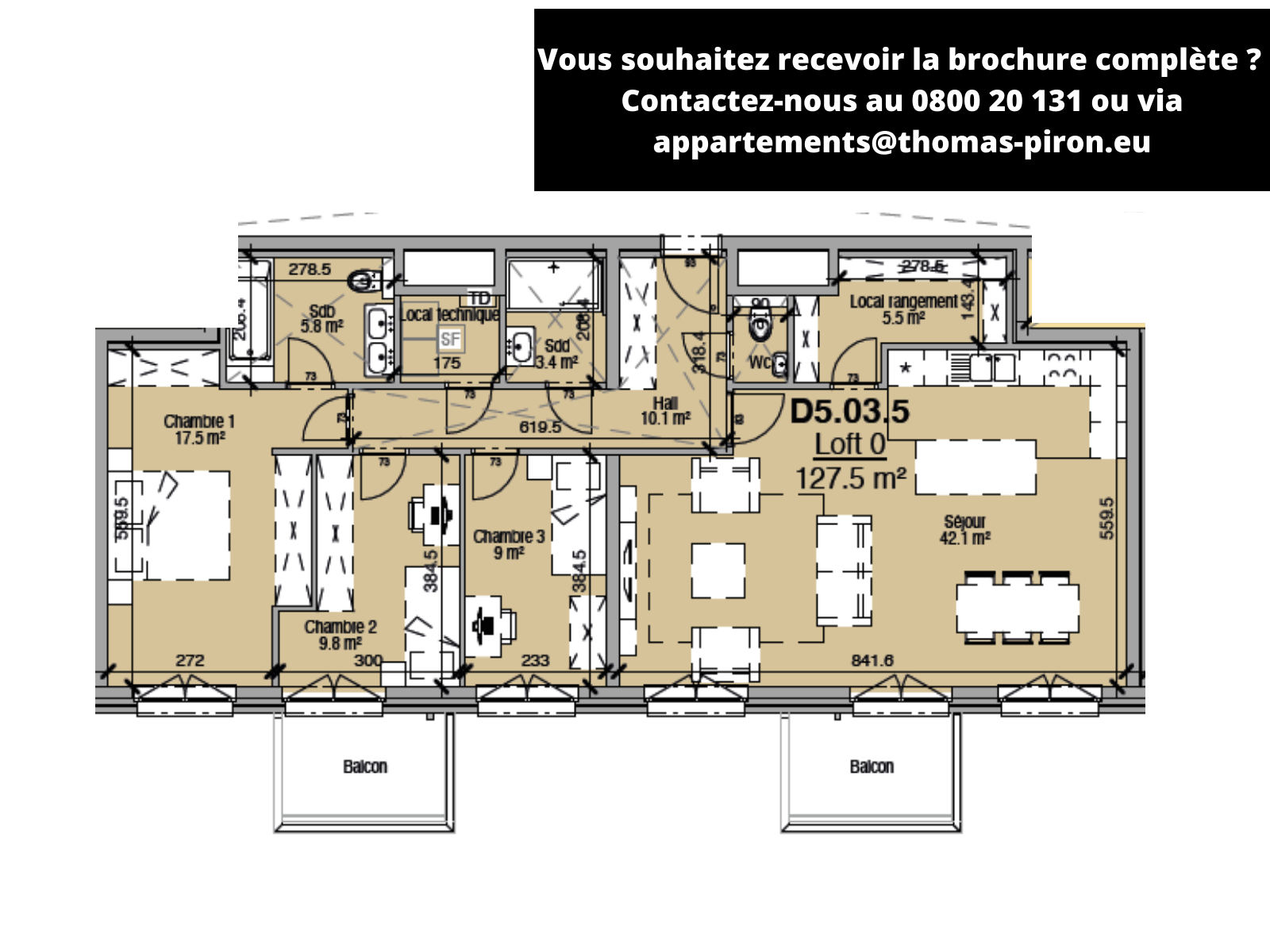 Loft à vendre à Liège 4000 365000.00€ 3 chambres 128.00m² - annonce 494374