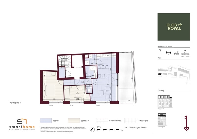 Penthouse te koop in Laken 1020 325000.00€ 2 slaapkamers 81.00m² - Zoekertje 531652