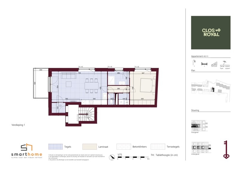 Appartement à vendre à Laeken 1020 275000.00€ 1 chambres 74.00m² - annonce 531654