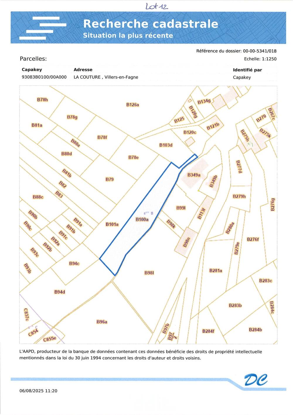 Terrain non bâtissable à vendre à Villers-en-Fagne 5600 3234.00€  chambres m² - annonce 547973