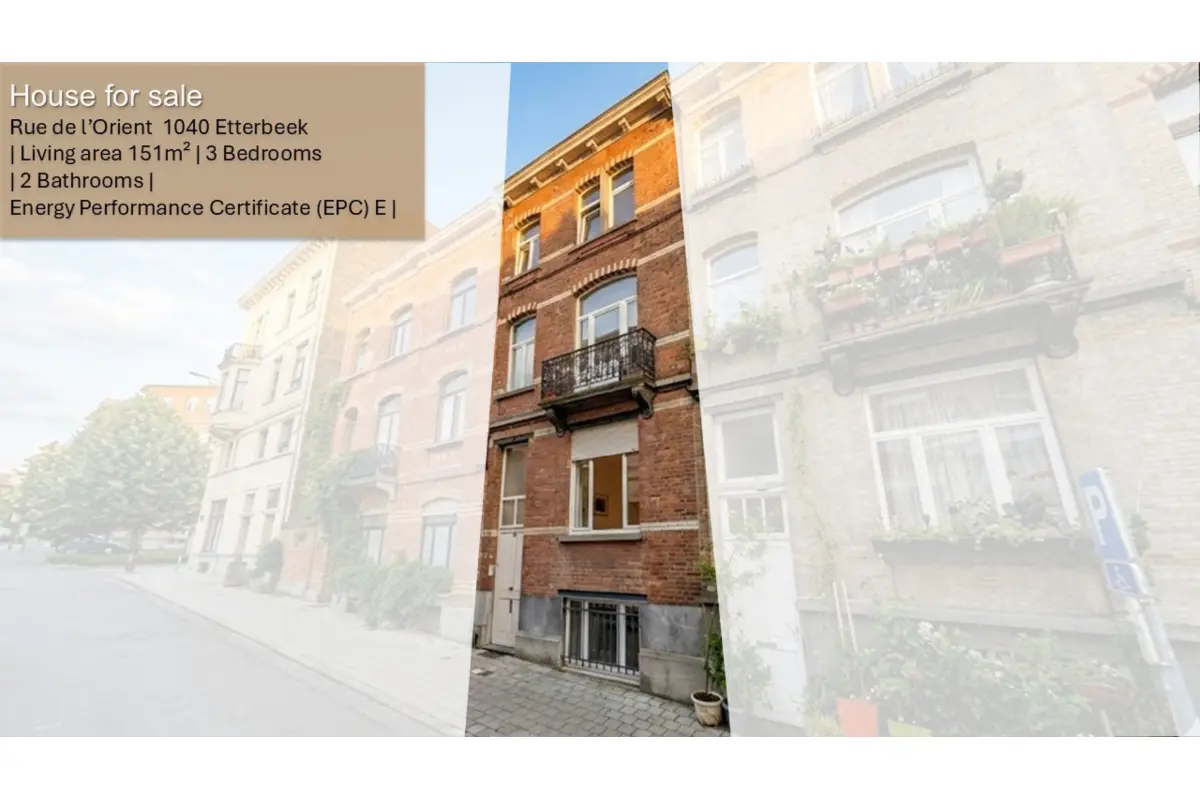 Huis te  in Etterbeek 1040 545000.00€ 3 slaapkamers 151.00m² - Zoekertje 686364