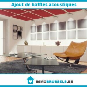 Aménagement de pièce avec baffles acoustiques